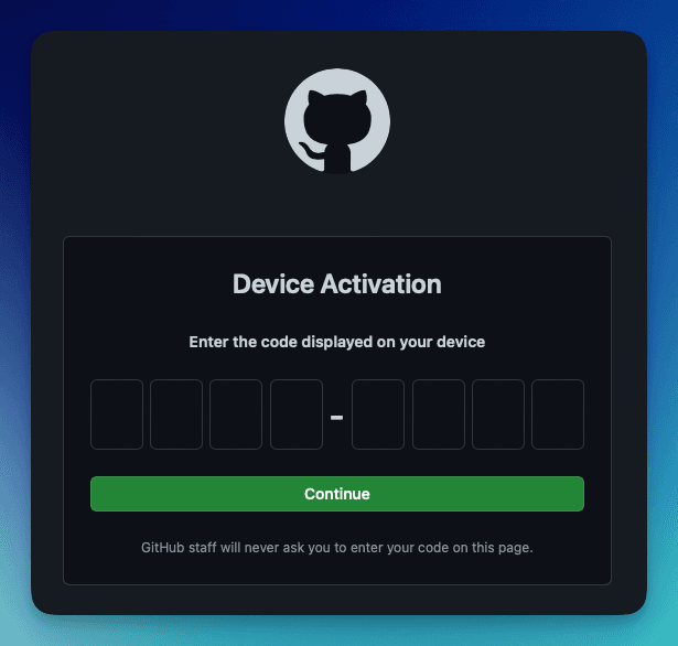 Github Device Activation