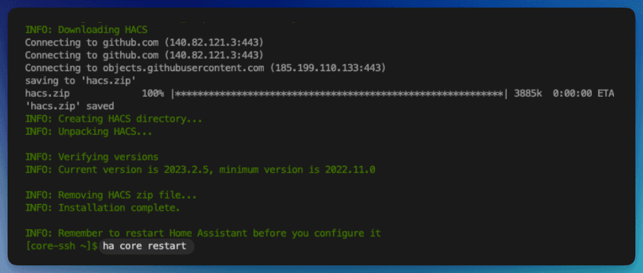 Home Assistant Restart