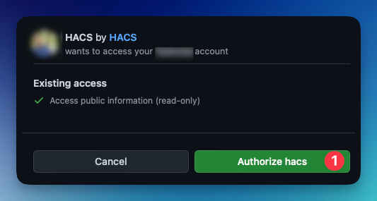 Authorize HACS